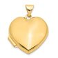 14k Yellow Gold 14k 18mm Domed Plain Heart Locket