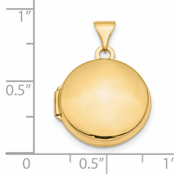 14k Yellow Gold 14k Polished Domed 16mm Round Locket