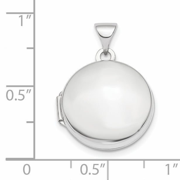 14k White Gold 14k White Gold Polished Domed 16mm Round Locket