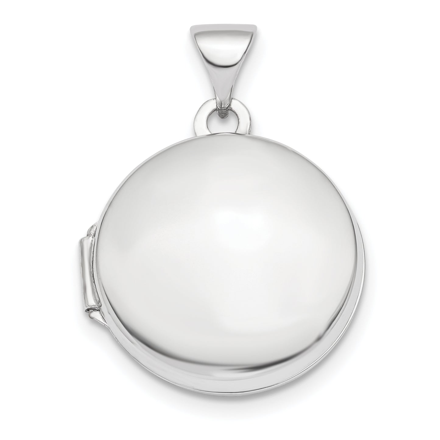 14k White Gold 14k White Gold Polished Domed 16mm Round Locket