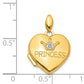 14k Yellow Gold 14KY Diamond 16mm Princess Locket Pendant