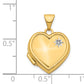 14k Yellow Gold 14K w/ White Rhodium Diamond 16mm Heart Locket Pendant