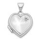 14k White Gold 14K White Gold with Diamond 16mm Heart Locket Pendant