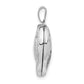 14k White Gold 14K White Gold Hearts & LOVE Reversible 19mm Heart Locket Pendant