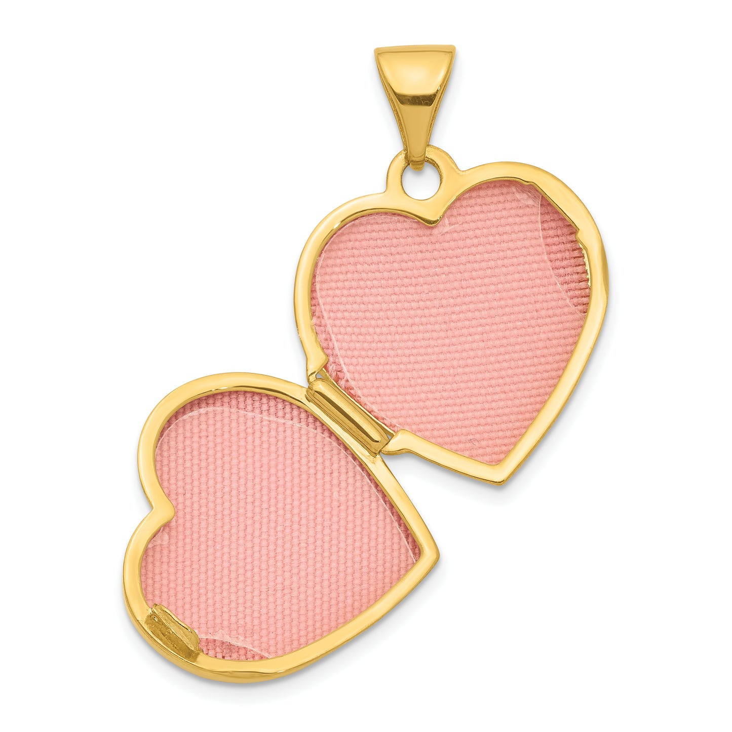 14k Yellow Gold 14K Diamond 16mm Heart Locket Pendant