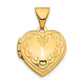 14k Yellow Gold 14K 13mm Textured Heart Locket Pendant