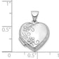 14k White Gold 14K White Gold Polished 15mm Floral Heart Locket