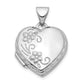 14k White Gold 14K White Gold Polished 15mm Floral Heart Locket