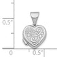 14k White Gold 14K White Gold 11mm Flower Heart Locket Pendant