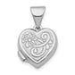 14k White Gold 14K White Gold 11mm Flower Heart Locket Pendant