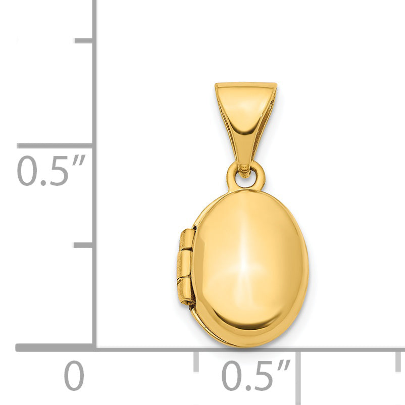 14k Yellow Gold 14K 12mm Oval Locket Pendant