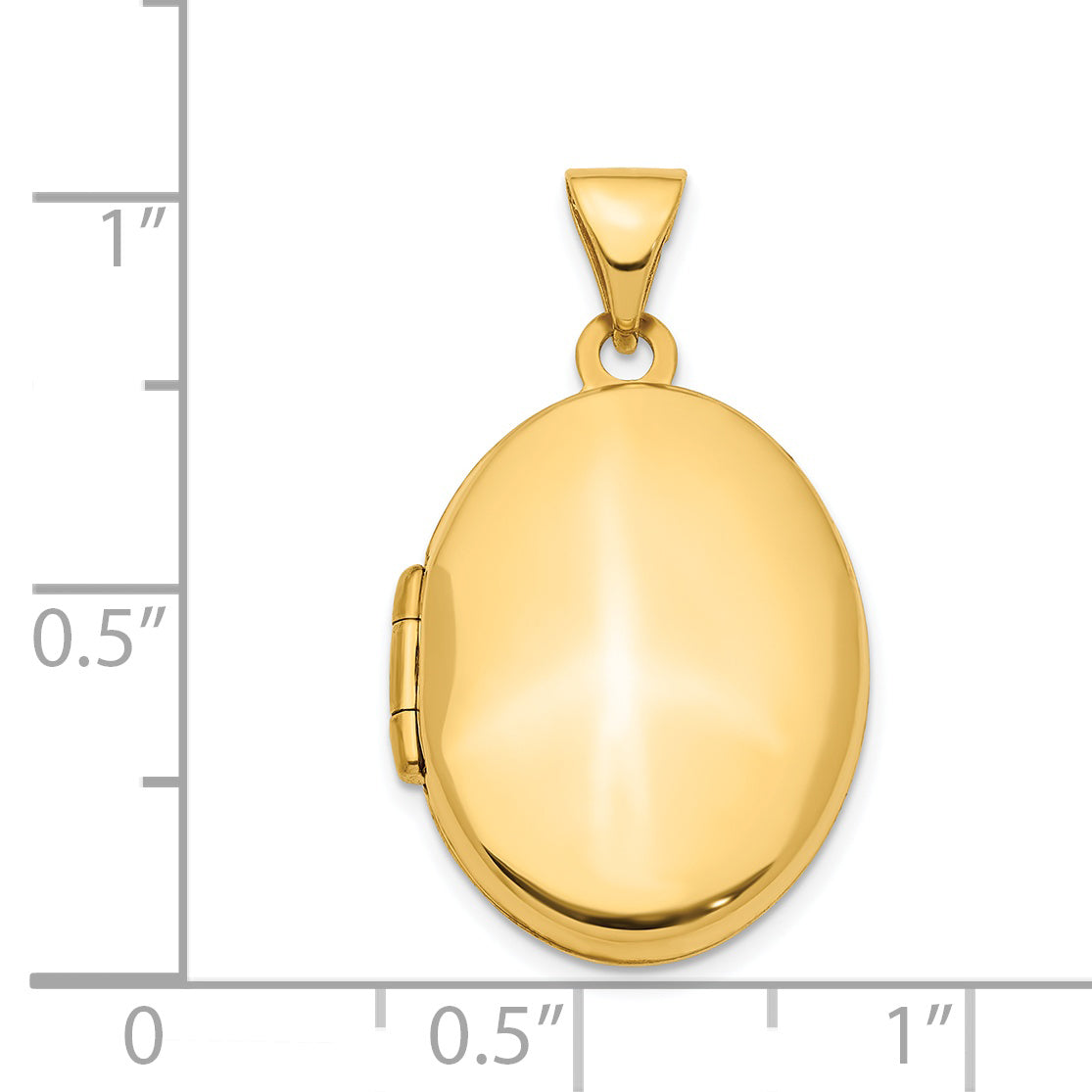 14k Yellow Gold 14ky 21mm Oval Locket Pendant