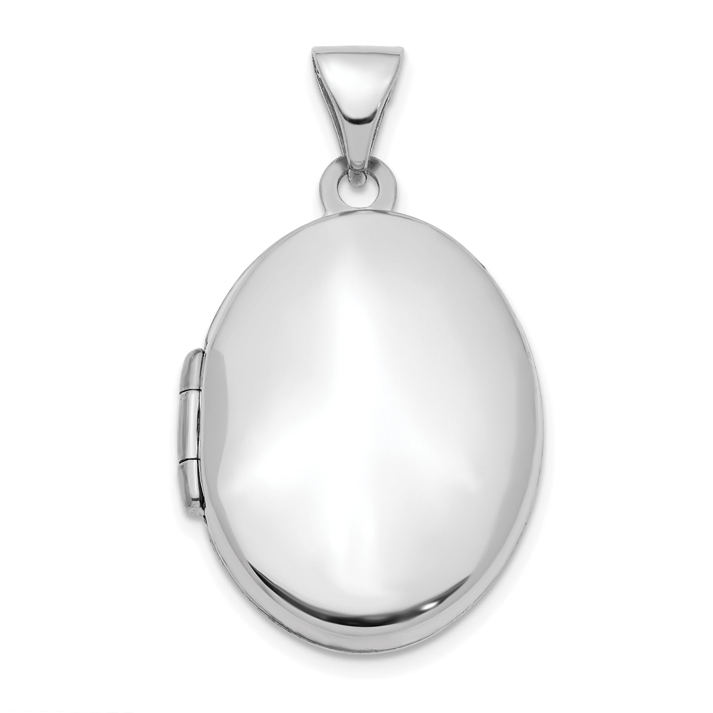 14k White Gold 14K White Gold 21mm Oval Locket Pendant