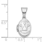 14k White Gold 14K White Gold Little Princess 16mm Oval Locket Pendant