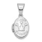 14k White Gold 14K White Gold Little Princess 16mm Oval Locket Pendant