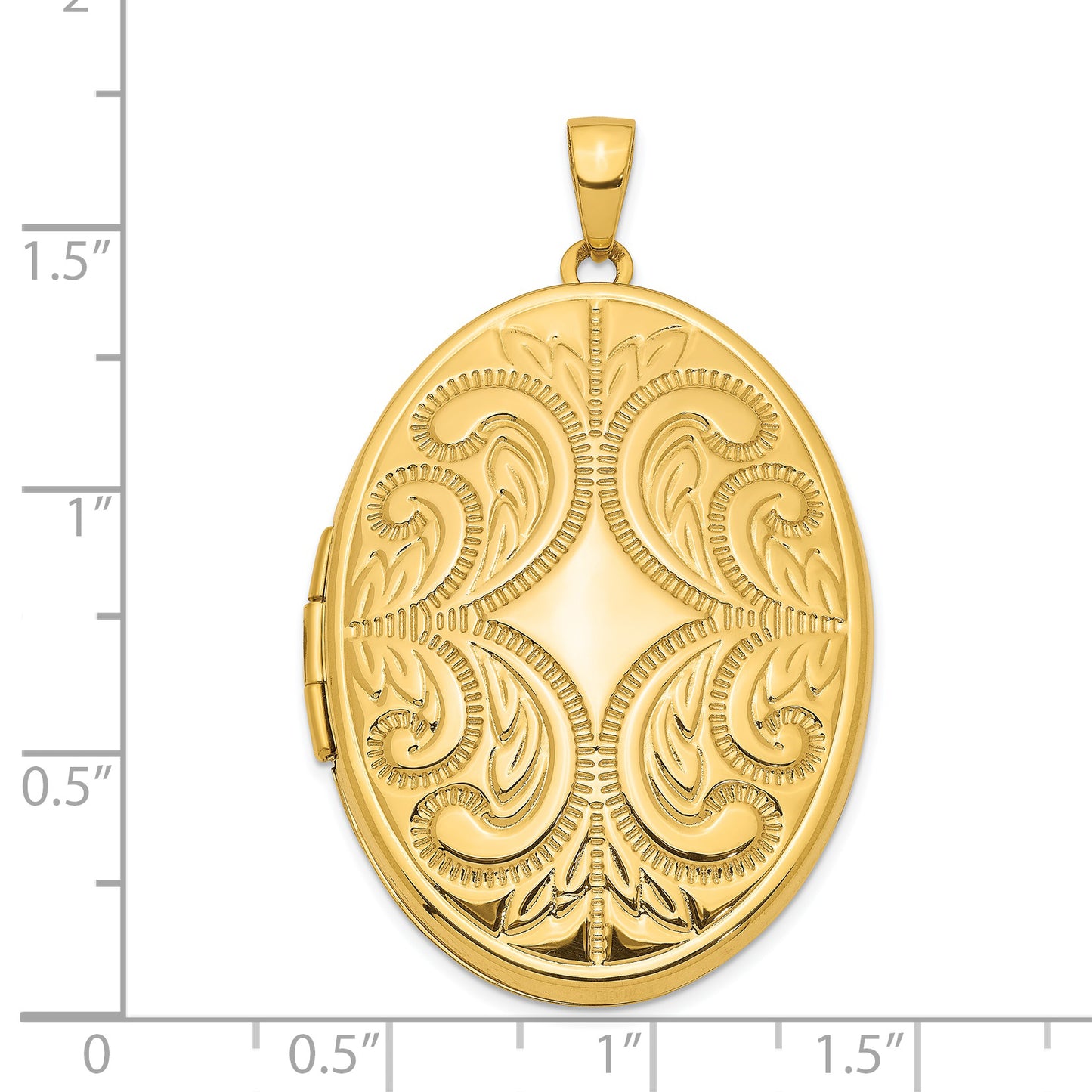 14k Yellow Gold 14K 38mm Large Oval Family Locket Pendant