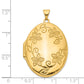 14k Yellow Gold 14K 33mm Floral Oval Locket Pendant