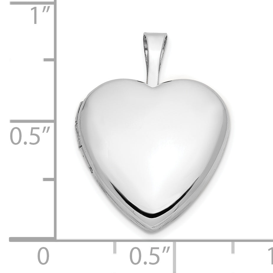 14k White Gold 14k White Gold 16mm Heart Locket