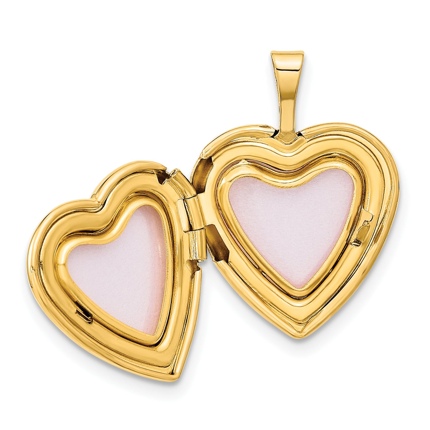 14k Yellow Gold 14k 16mm Polished & Satin I LOVE YOU Heart Locket