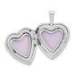 14k White Gold 14k White Gold 16mm Satin I LOVE YOU Heart Locket