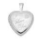 14k White Gold 14k White Gold 16mm Satin I LOVE YOU Heart Locket