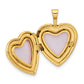 14k Yellow Gold 14ky 16mm Leaf and Scroll Heart Locket