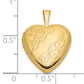 14k Yellow Gold 14ky 16mm Leaf and Scroll Heart Locket