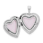 14k White Gold 14k White Gold 16mm Floral Heart Locket