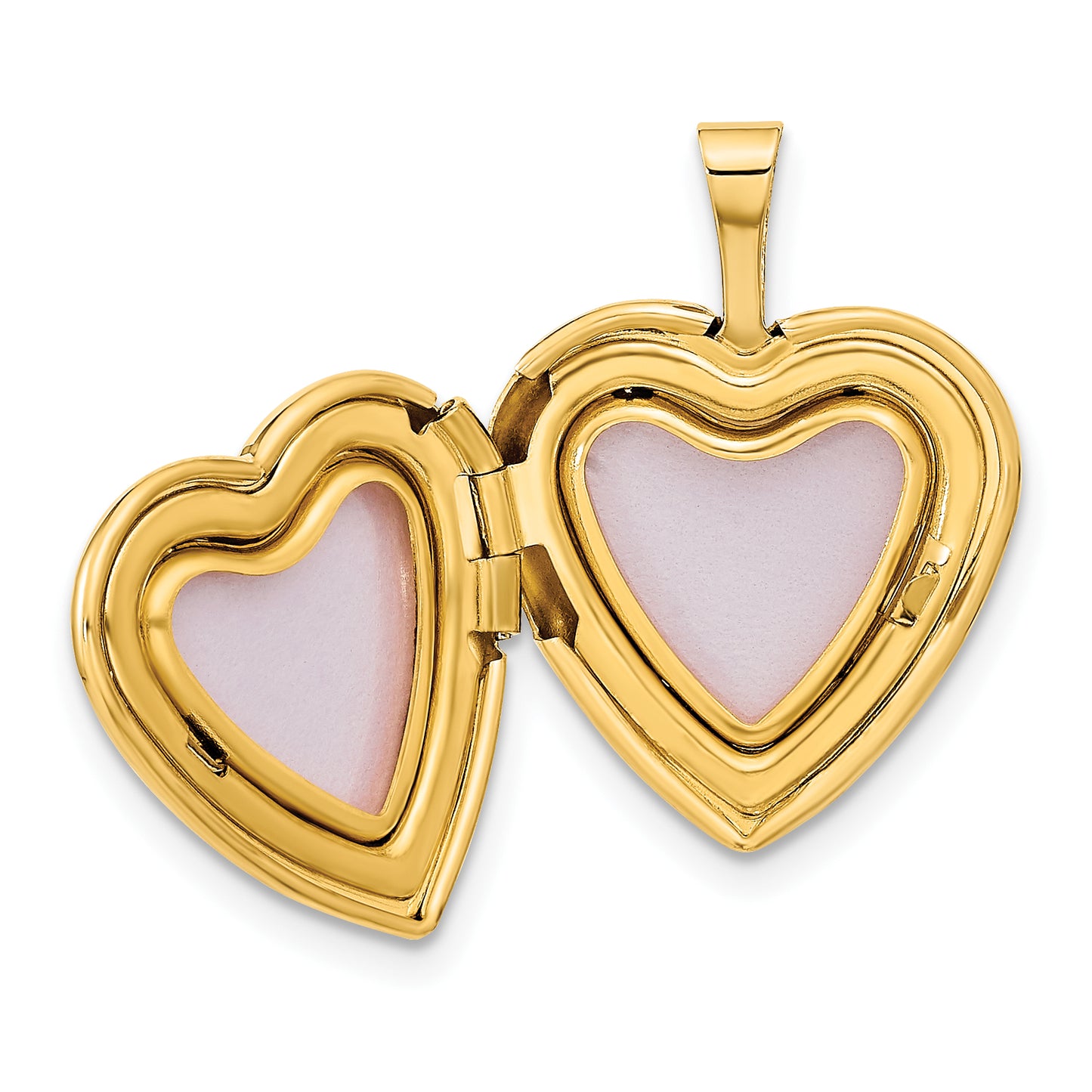 14k Yellow Gold 14ky 16mm Double Hearts Locket