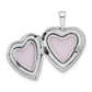 14k White Gold 14k White Gold 16mm with Enamel Floral Cross Heart Locket