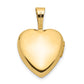 14k Yellow Gold 14k 12mm Satin with Enamel Rose Heart Locket