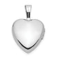 14k White Gold 14k White Gold 12mm Satin with Enamel Rose Heart Locket