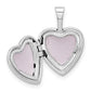 14k White Gold 14k White Gold 12mm Satin with Enamel Rose Heart Locket