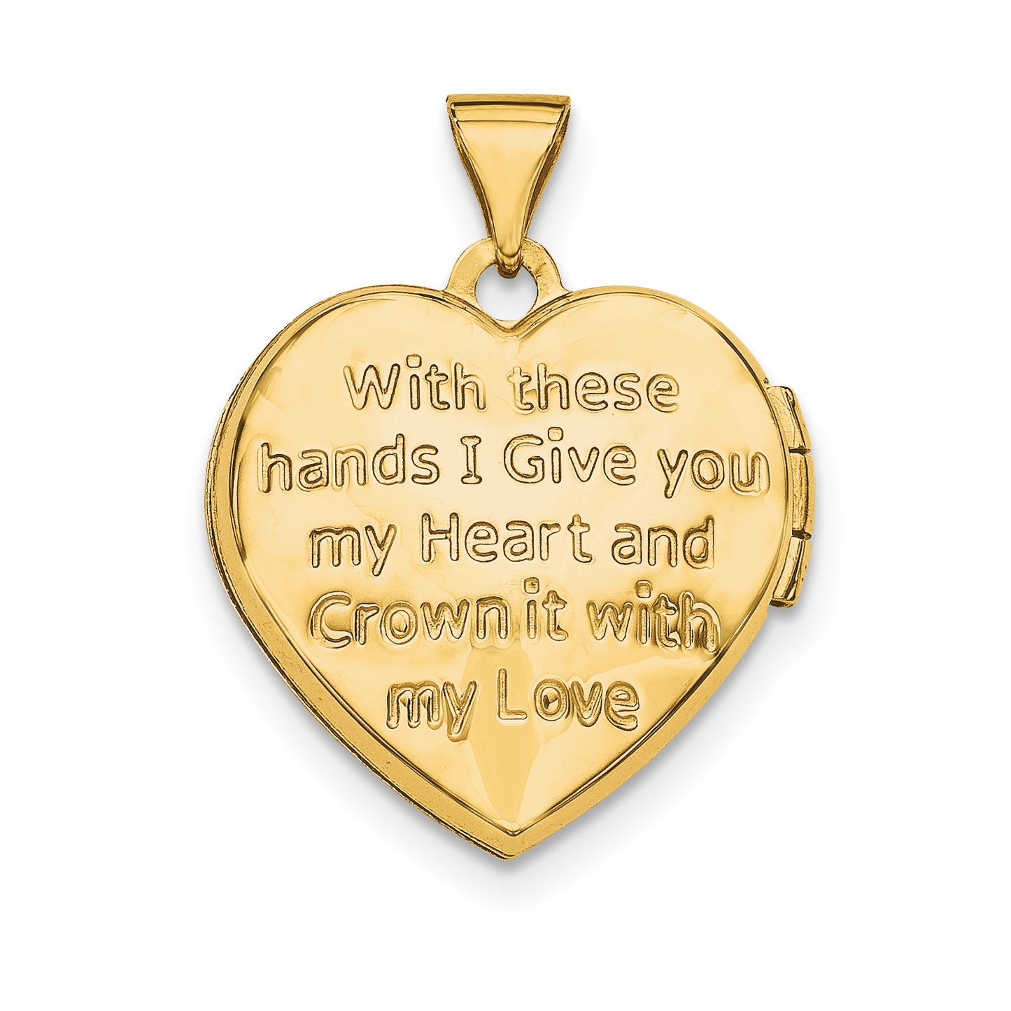 14k Yellow Gold 14k Diamond Claddagh Heart Locket