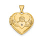 14k Yellow Gold 14k Diamond Claddagh Heart Locket