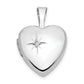 14k White Gold 14k White Gold 12mm .01ct. Diamond Heart Locket