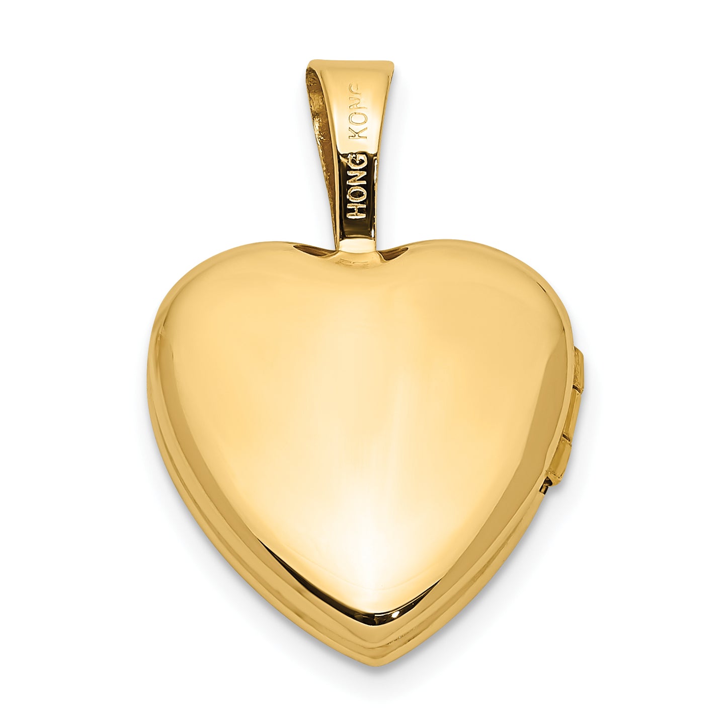 14k Yellow Gold 14ky 12mm with .01ct. Diamond Star Heart Locket