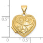 14k Yellow Gold 14ky Reversible Swirl Design 15mm Heart Locket