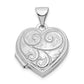 14k White Gold 14k White Gold Reversible Swirl Design 15mm Heart Locket