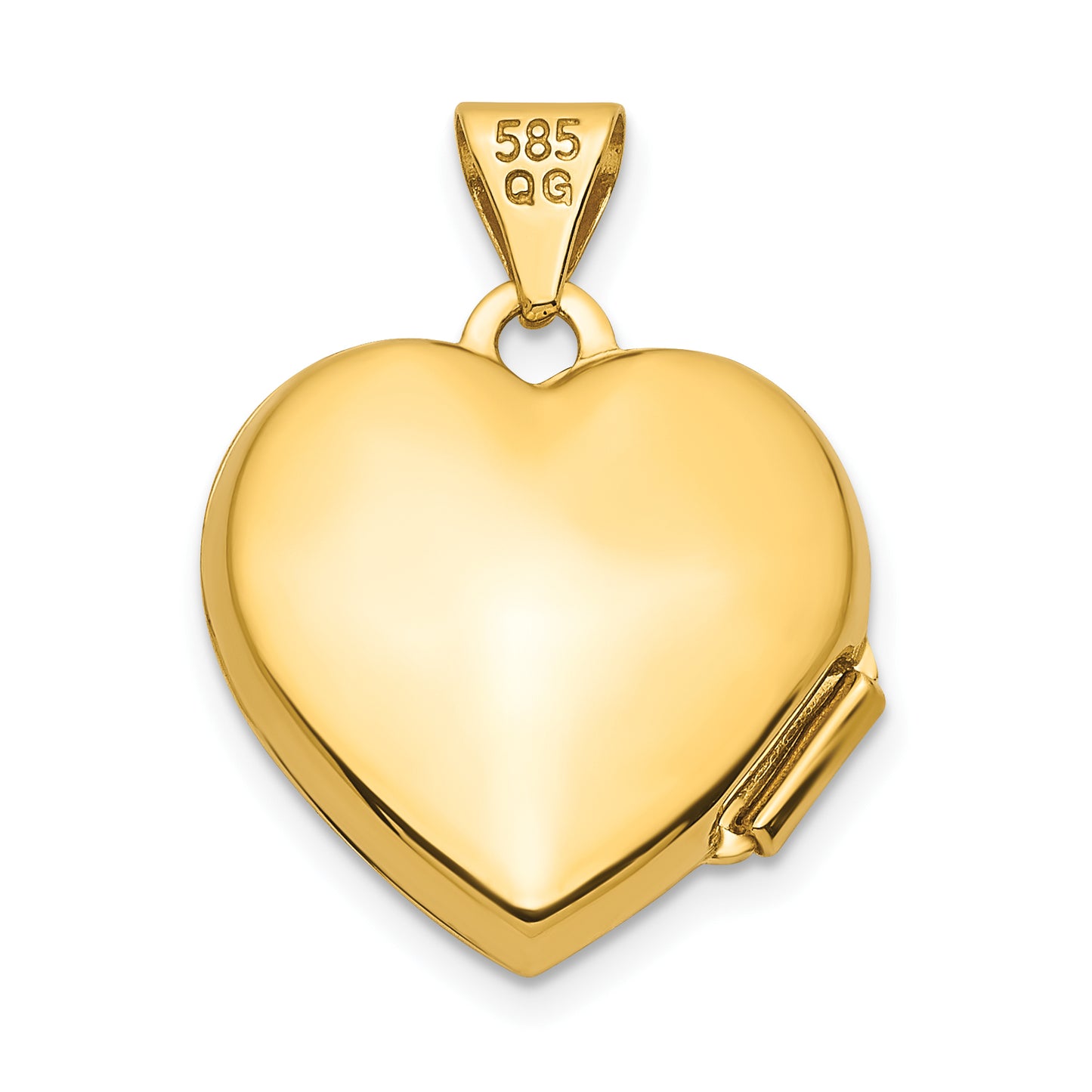 14k Yellow & Rhodium 14k w/ White Rhodium .01ct Diamond 15mm Heart Locket