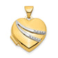 14k Yellow & Rhodium 14k w/ White Rhodium .01ct Diamond 15mm Heart Locket