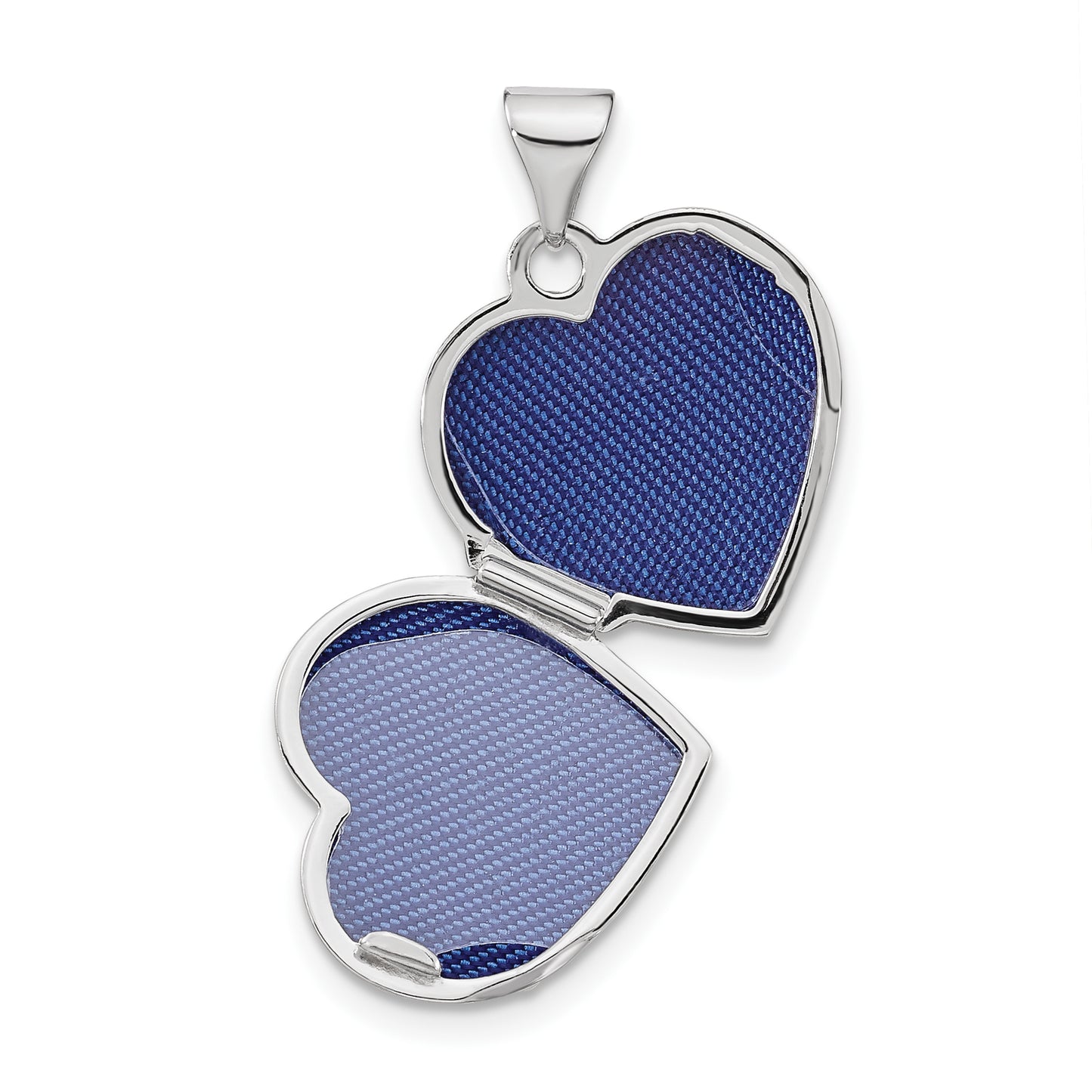 14k White Gold 14k White Gold .01ct Diamond 15mm Heart Locket