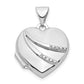 14k White Gold 14k White Gold .01ct Diamond 15mm Heart Locket