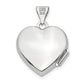 14k White Gold 14k White Gold Brushed Diamond Star 15mm Heart Locket