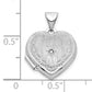 14k White Gold 14k White Gold Brushed Diamond Star 15mm Heart Locket