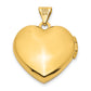 14k Yellow Gold 14ky Brushed w/Beaded Edge 18mm Heart Locket