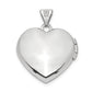 14k White Gold 14k White Gold Brushed w/Beaded Edge 18mm Heart Locket