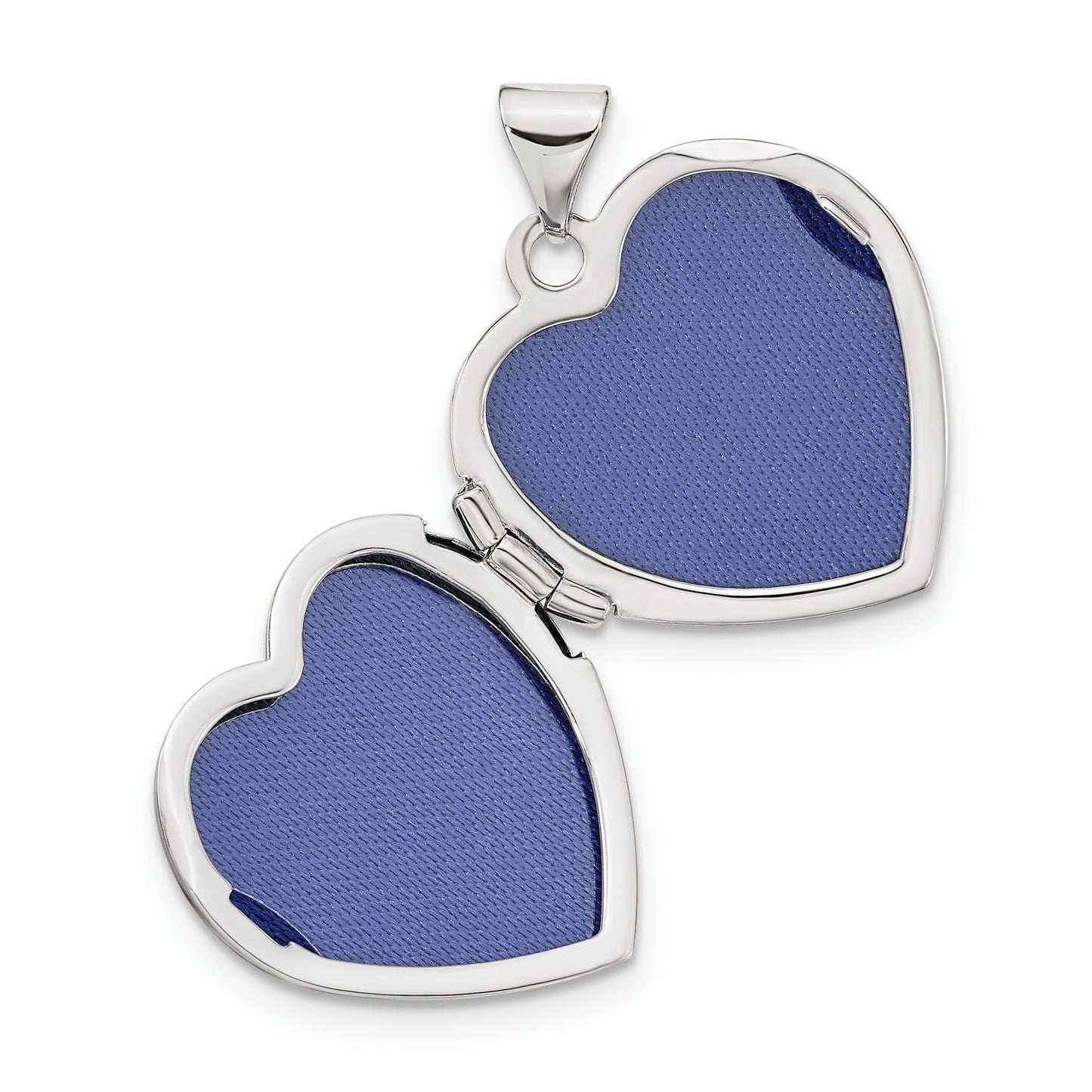 14k White Gold 14k White Gold Brushed w/Beaded Edge 18mm Heart Locket