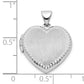 14k White Gold 14k White Gold Brushed w/Beaded Edge 18mm Heart Locket