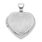 14k White Gold 14k White Gold Brushed w/Beaded Edge 18mm Heart Locket